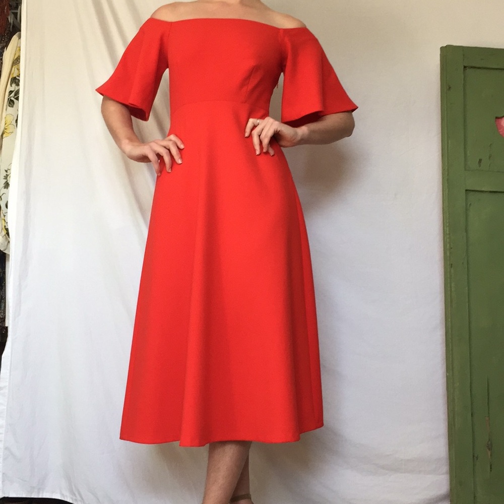 Blood orange midi dress from Zara